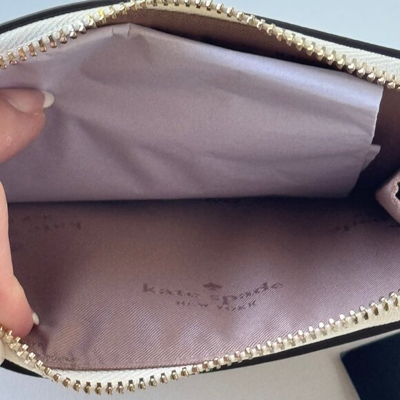 NWT Kate Spade Lucy Bicolor Small L Zip Wristlet - Picture 6 of 7